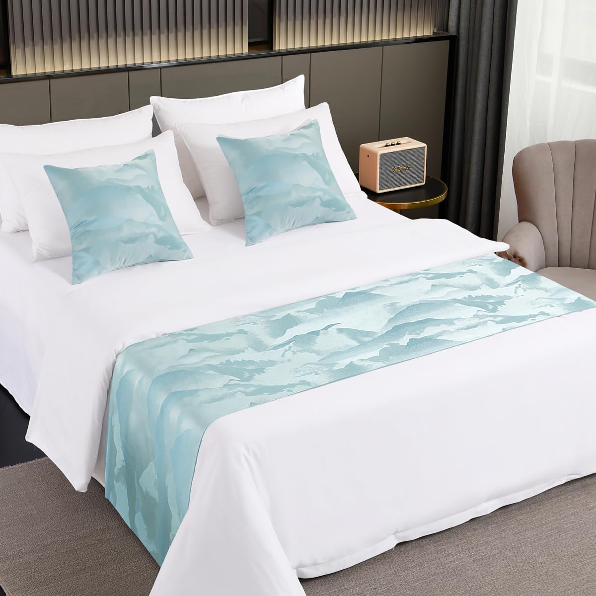 AMBERIS Bed Runners Scarves Modern Style No Fading Soft