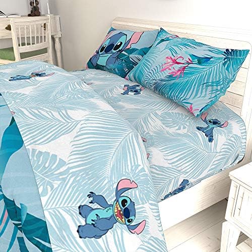 Jay Franco Disney Lilo Stitch Floral Fun Sheet Set - 4 Piece