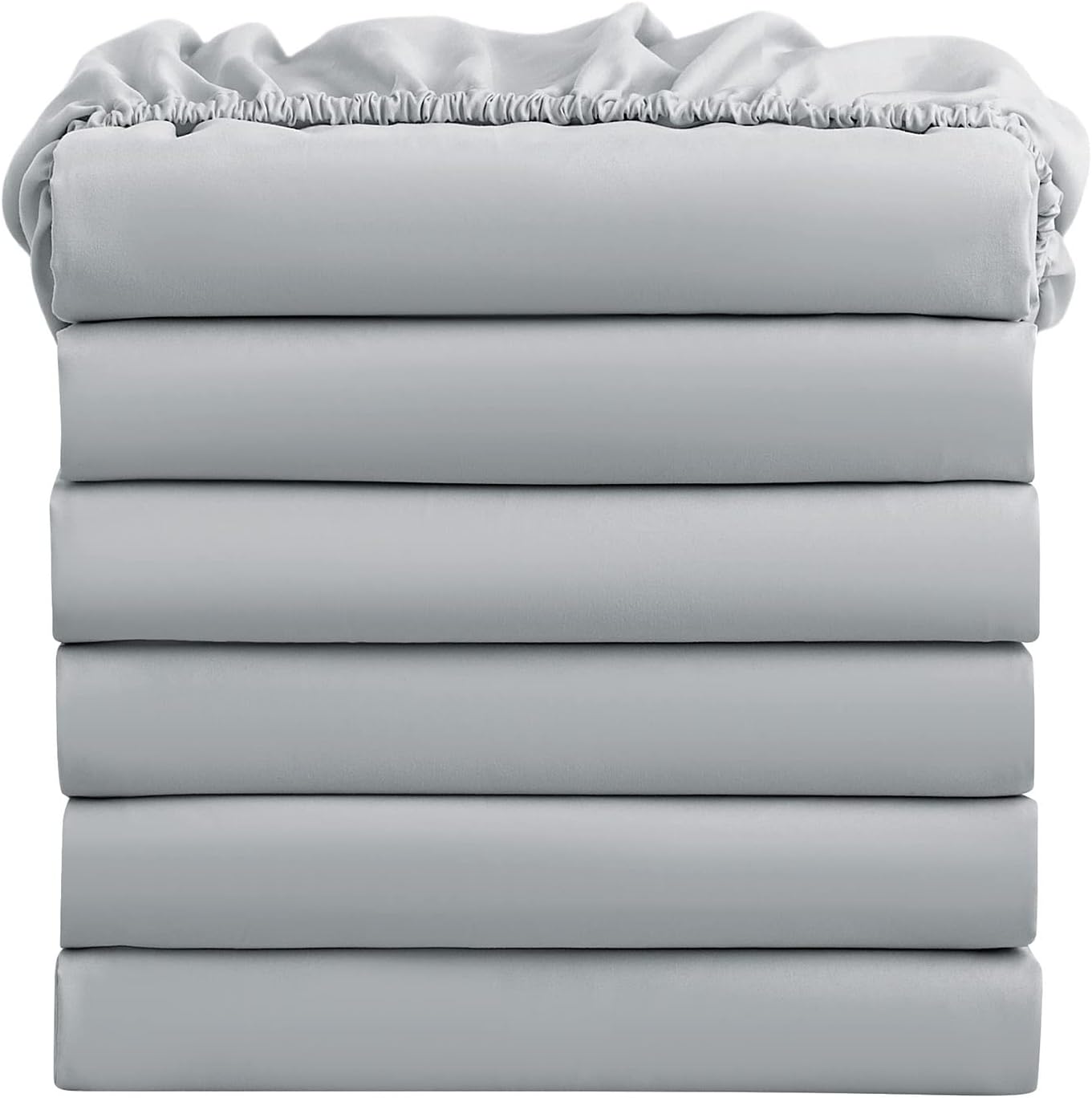 FreshCulture King Fitted Sheets 6 Pack Light Grey
