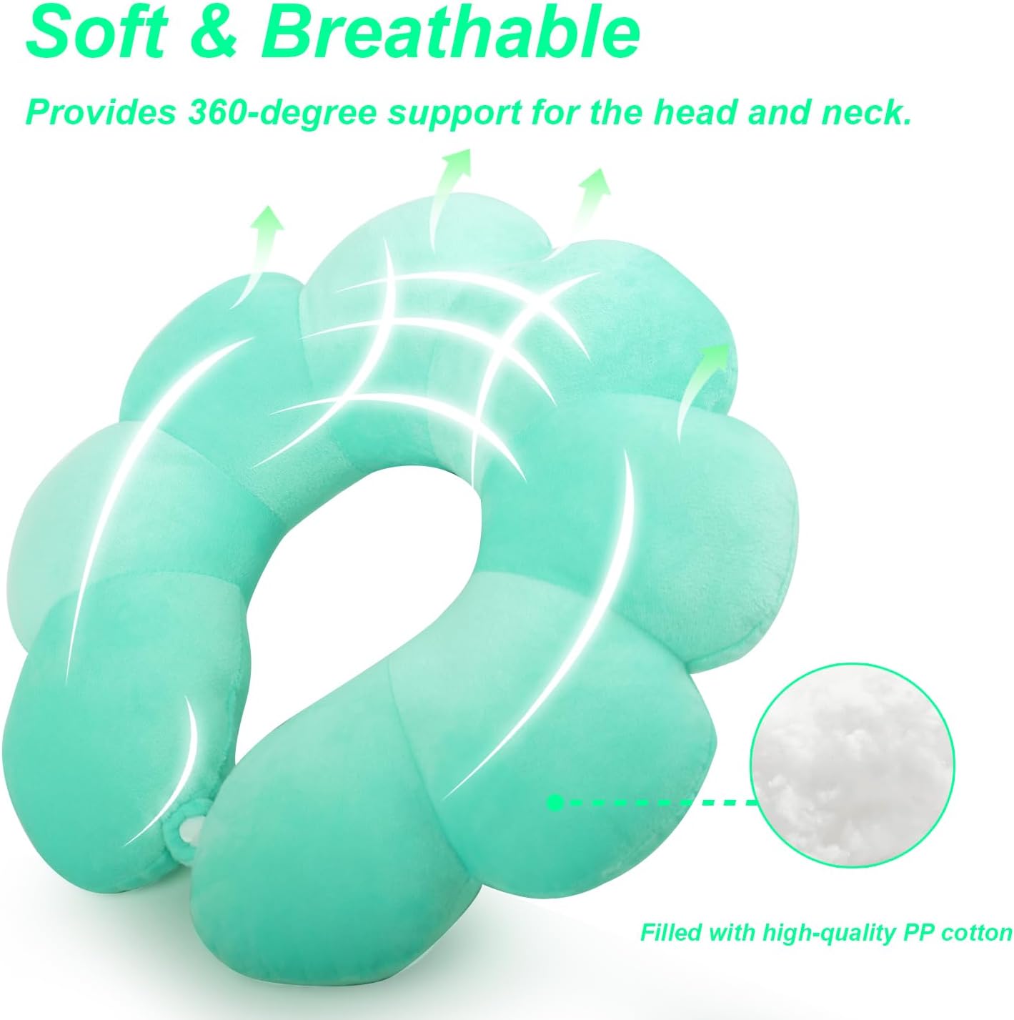 Flower Neck Pillow for Traveling with 360 Support