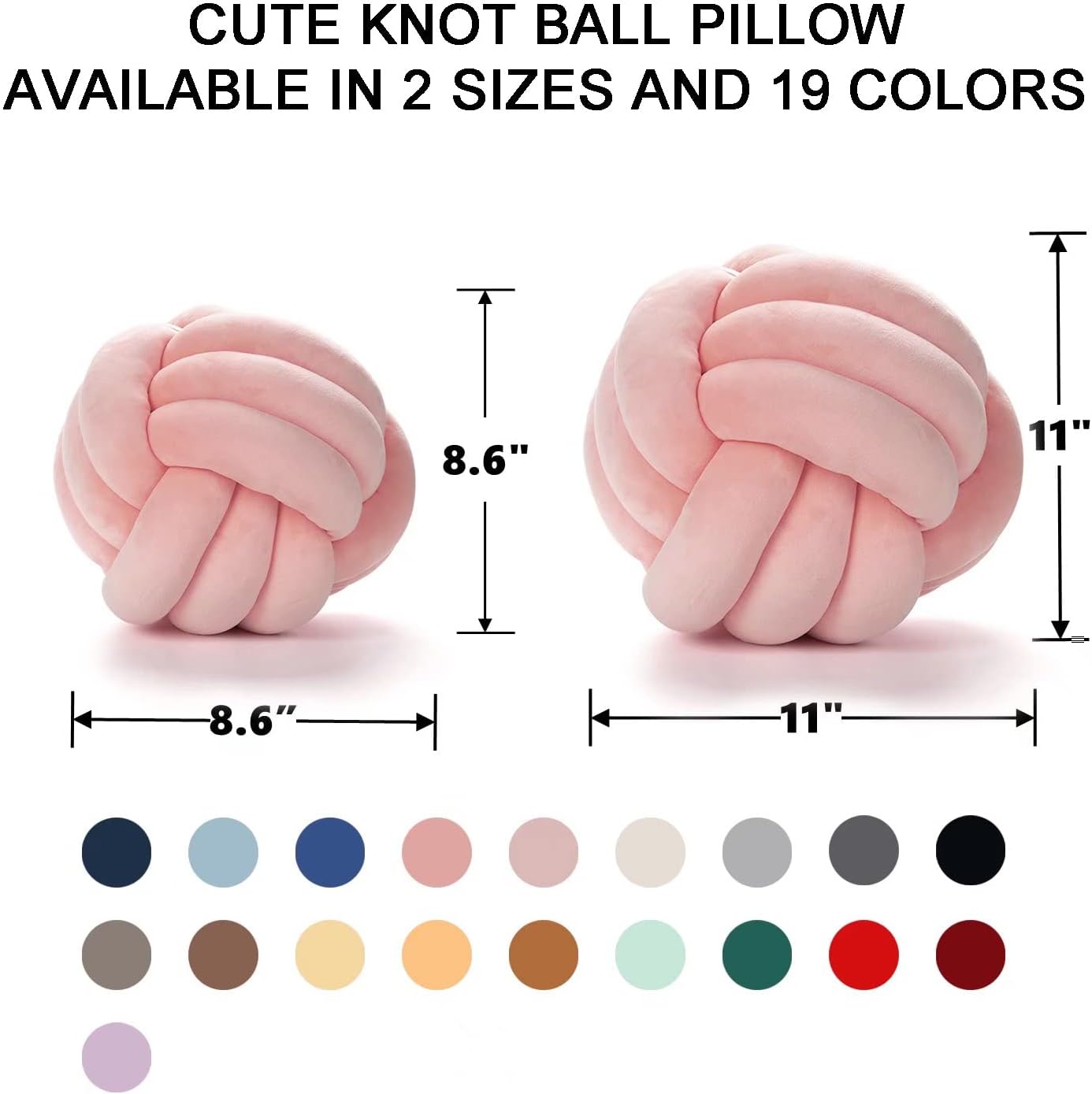 Uvvyui 11 Inch Soft Velvet Knot Ball Pillow