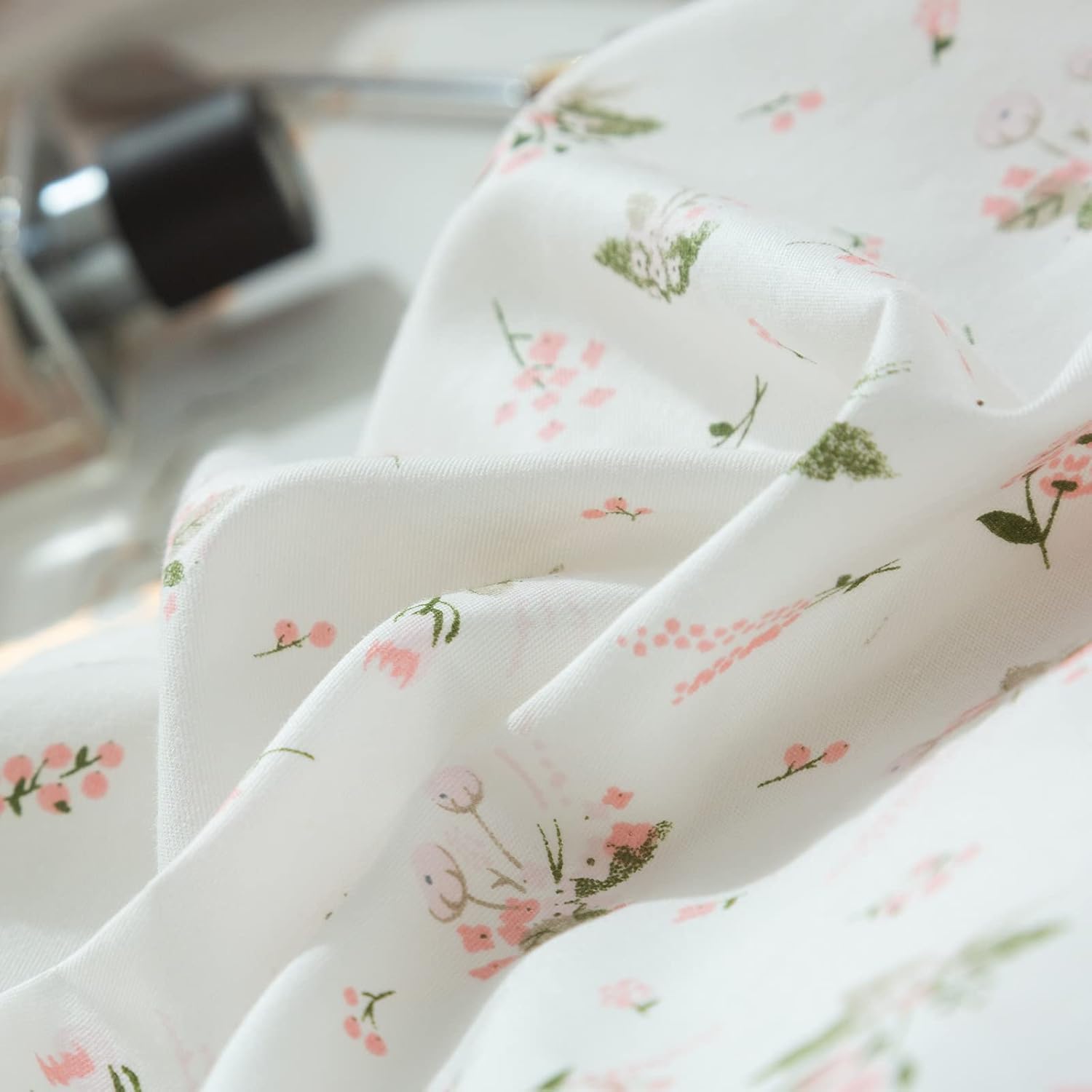 AMWAN Pink Floral Duvet Cover Twin XL Cotton Garden Bedding Set