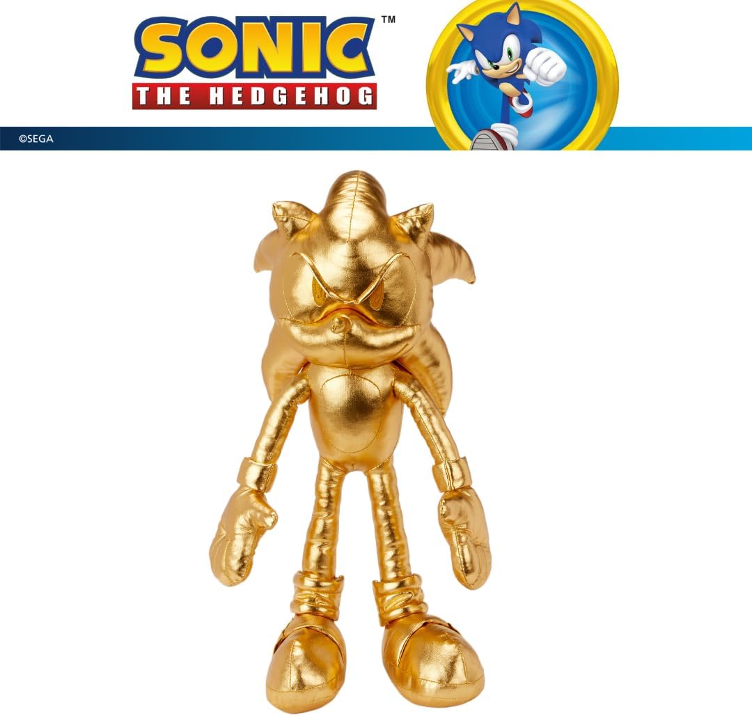 Franco Kids Bedding Plush Sonic The Hedgehog 24K Gold Cuddle Pillow