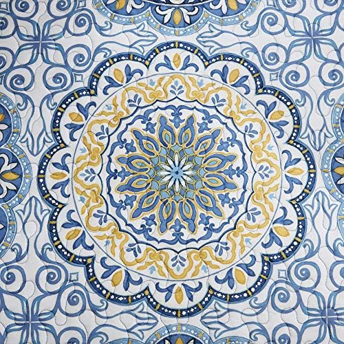 Madison Park Daybed Cover Set 75x39 Medallion Blue 6 Piece