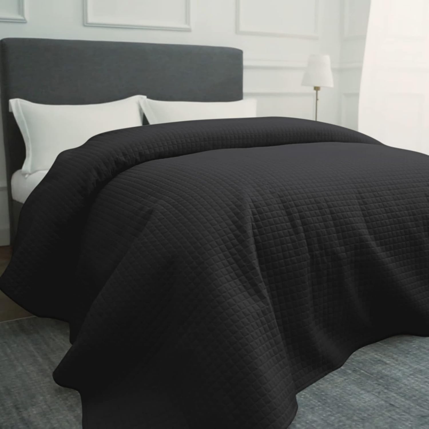 HollyHOME Luxury Checkered Bedspread King Size