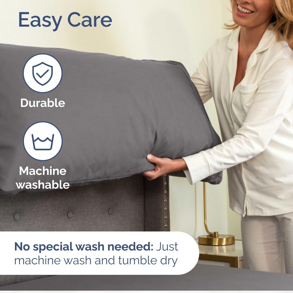 CGK Unlimited Wrap Around Dust Ruffle Bed Skirt 2 Pillowcases - Dark Grey