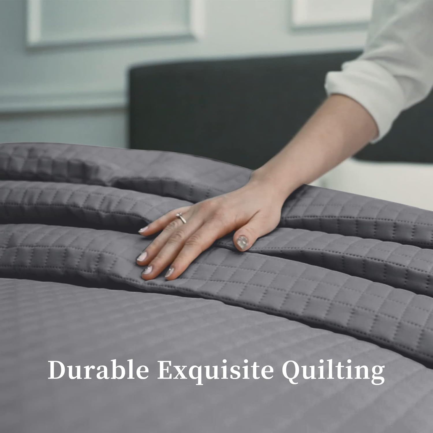 HollyHOME Luxury Checkered Bed Quilt Bedspread FullQueen