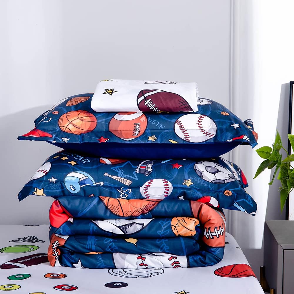 Wajade Sports Comforter Set Bed In A Bag 7 Piece