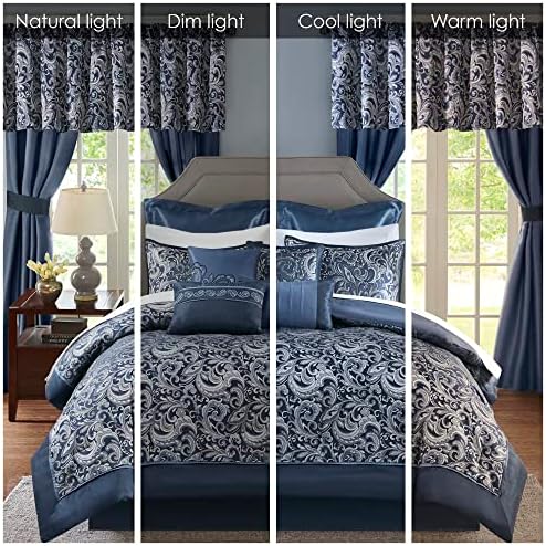 Madison Park Brystol 24 Piece Faux Silk Comforter Set King