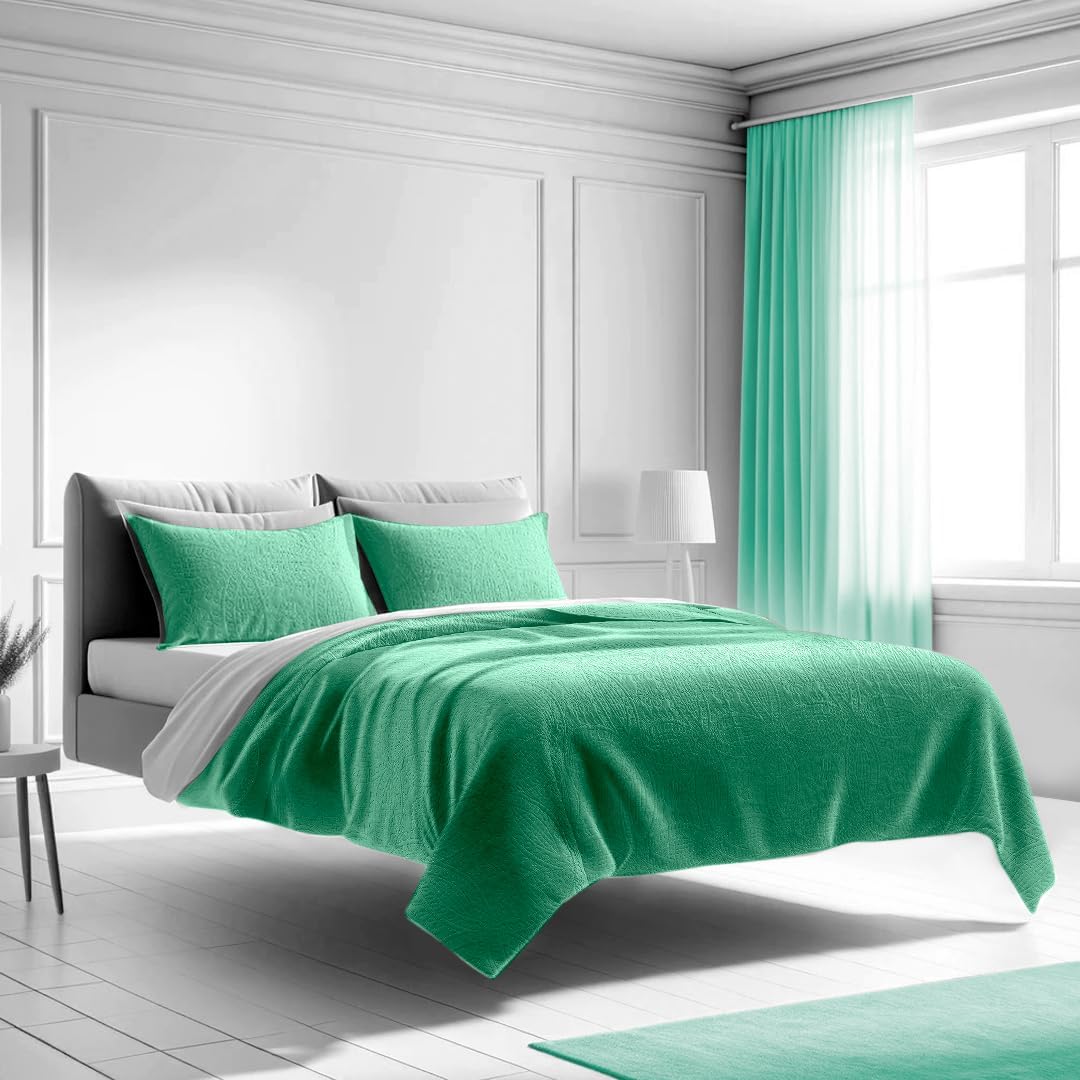 Mezzati Bedspread Set Carnival Aqua - QueenFull 3-Piece