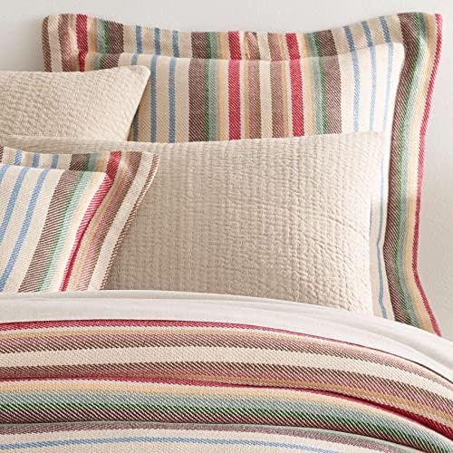 Pine Cone Hill Ranch Blanket Sham Euro Size Multi Stripe Design