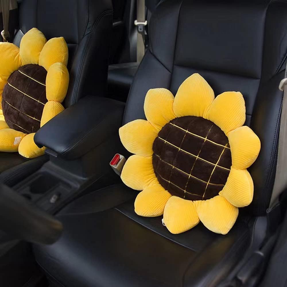 Yellow Sunflower Cushion Mat Reversible Decorative Pillow