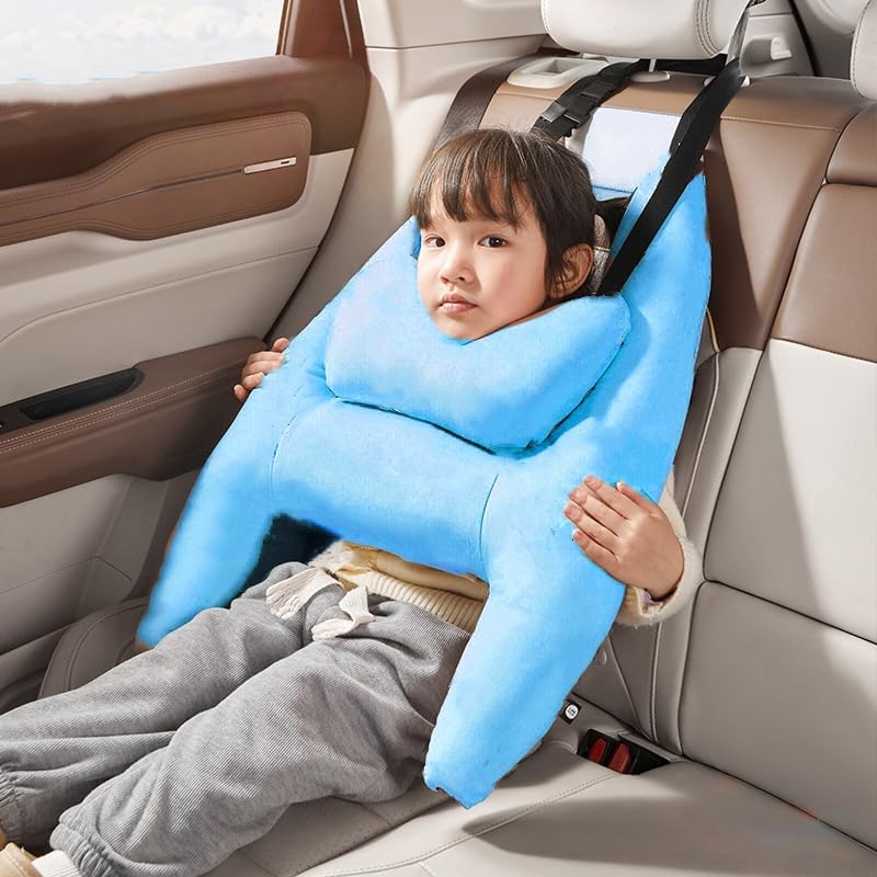 Plush Car Travel Pillow with Headrest for Adults and Kids