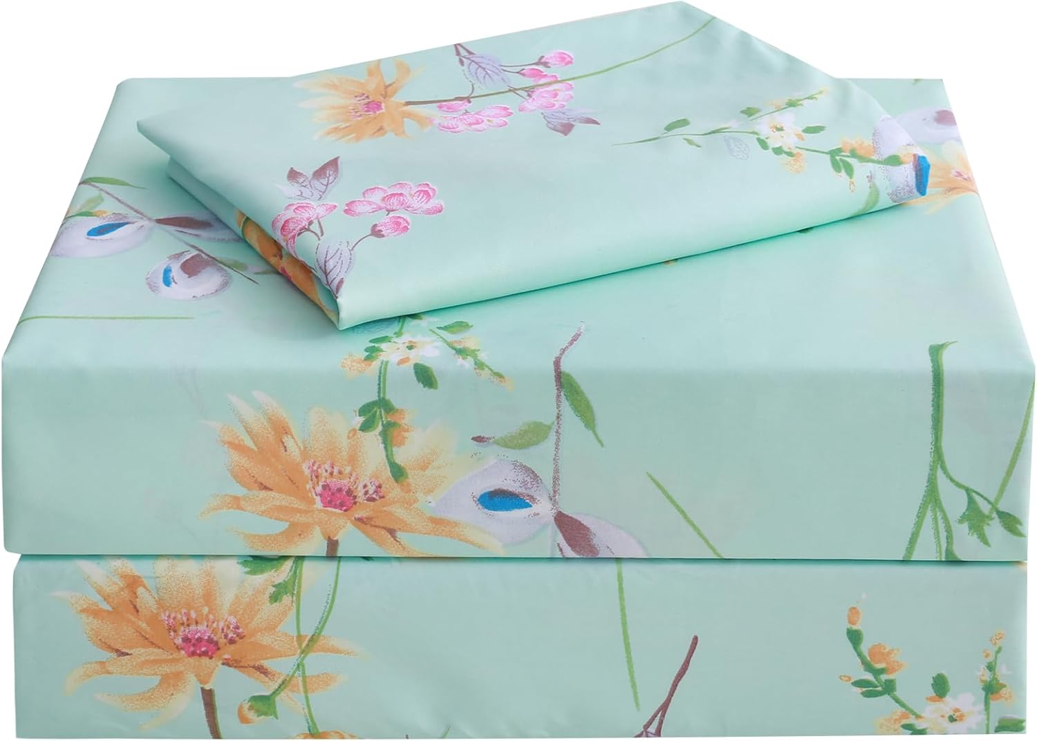 JSD Green Paisley Print Twin Sheet Set 3 Piece