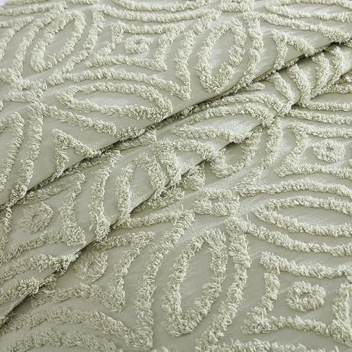Beatrice Home Fashions Wedding Ring Chenille Bedspread Full Sage 1