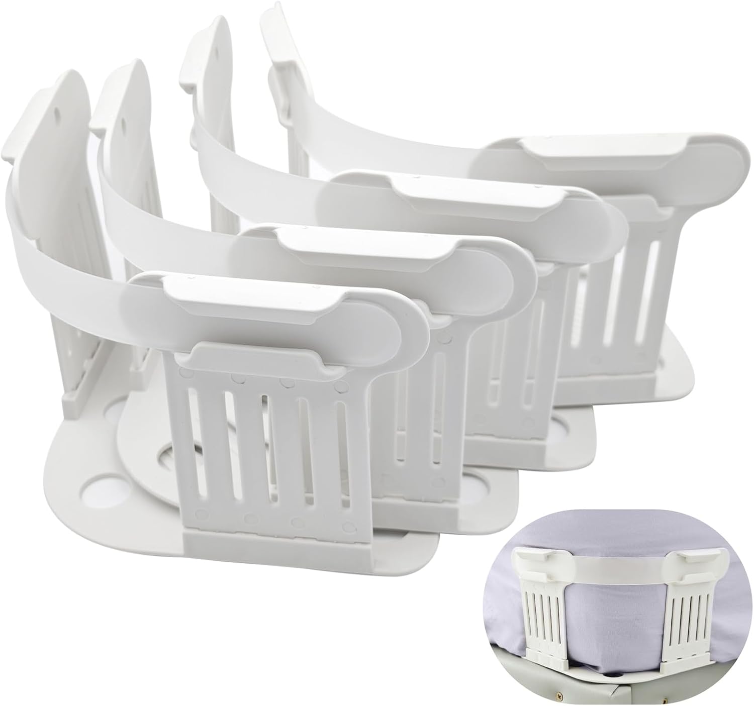 EcoCharm Home Lock Sheet Holders 4pc White-Gray