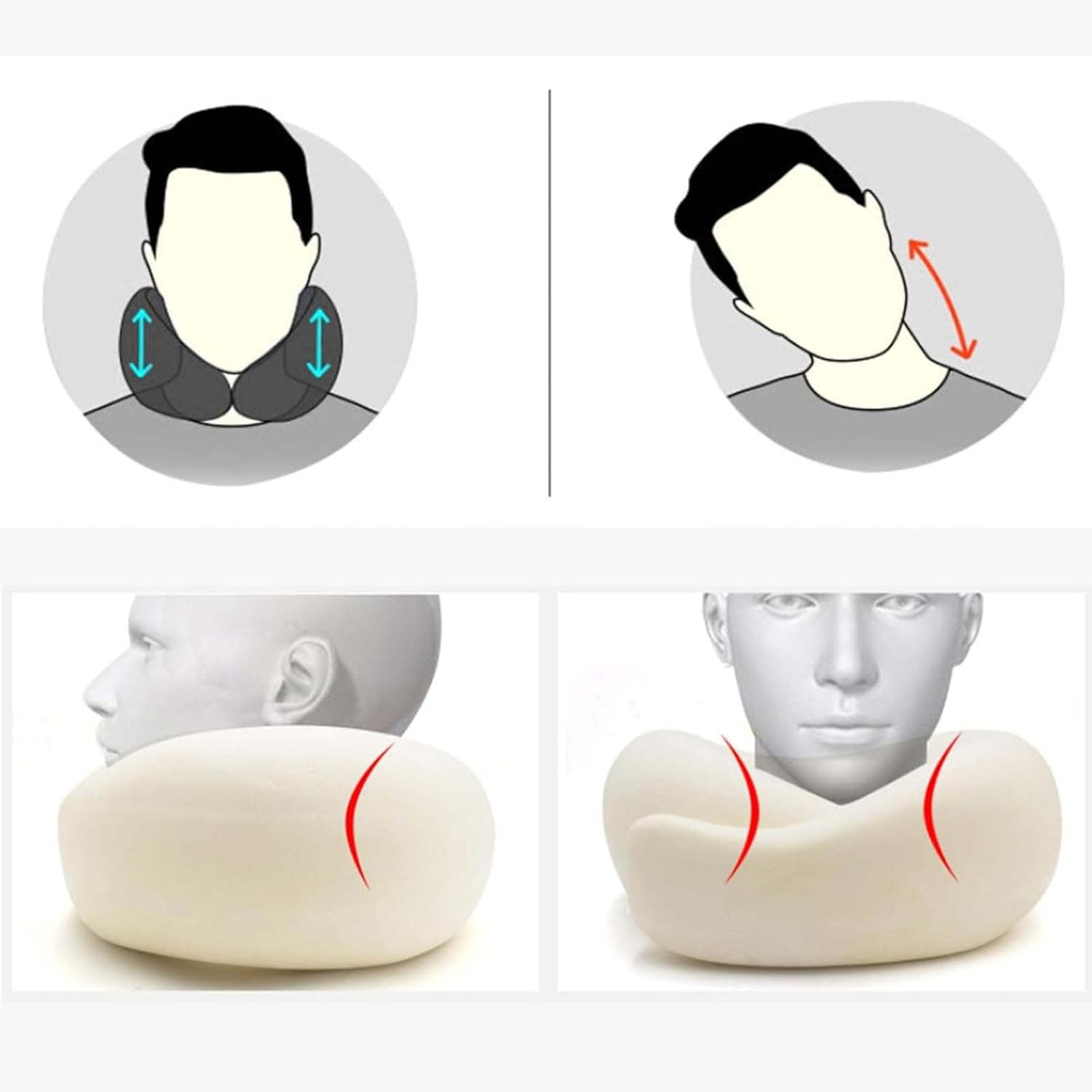 2PC Travel Pillow with Chin Wrap Support