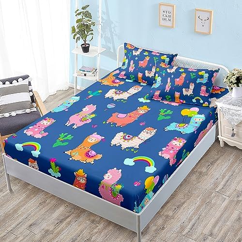 HOSIMA Kids Llama Fitted Sheet 15 Inch