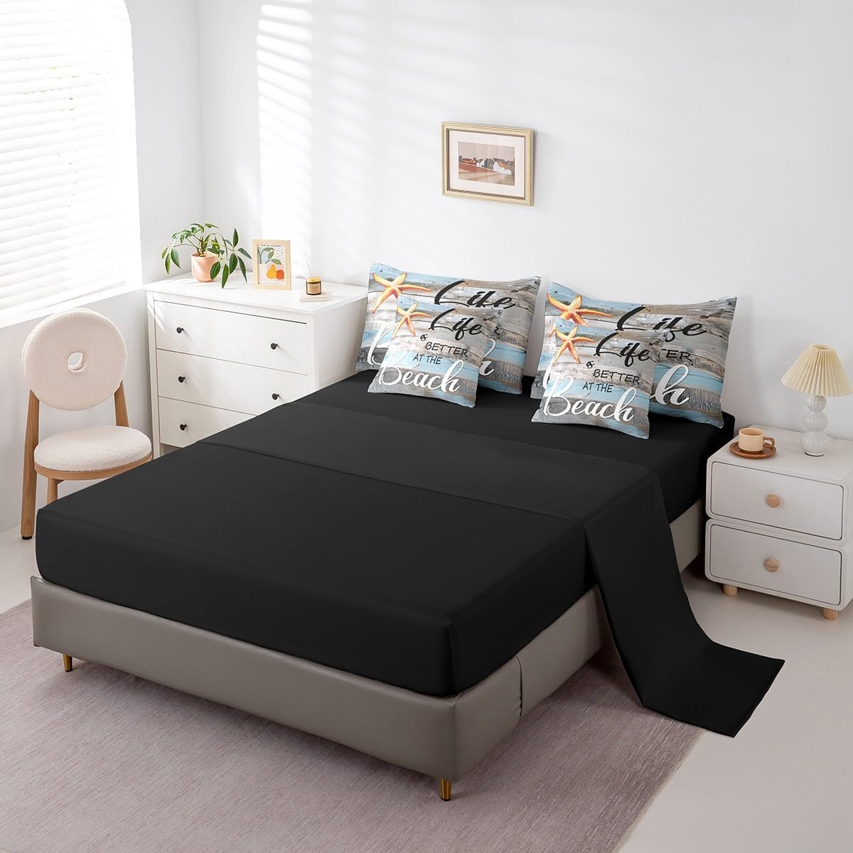 Erosebridal Queen 7-Piece Tropical Beach Bedding Set