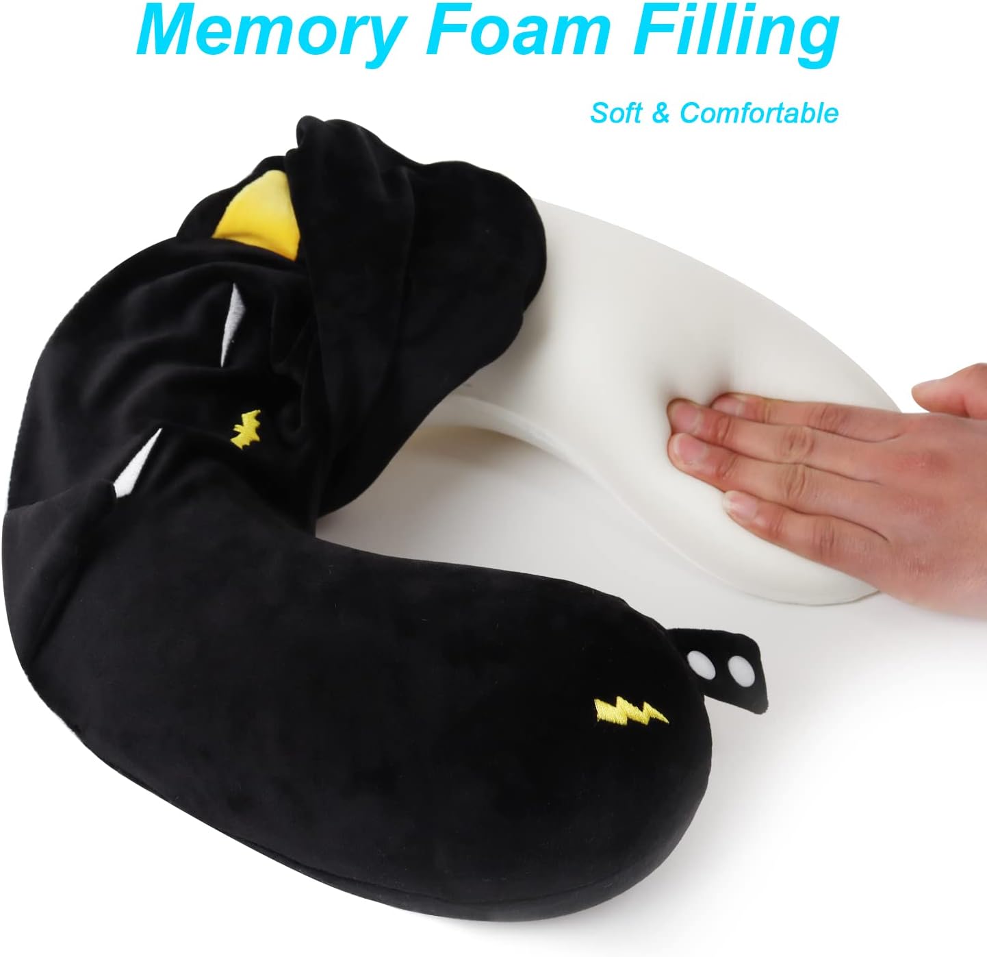 ETOILESEA Superhero Travel Pillow with Eye Mask 1