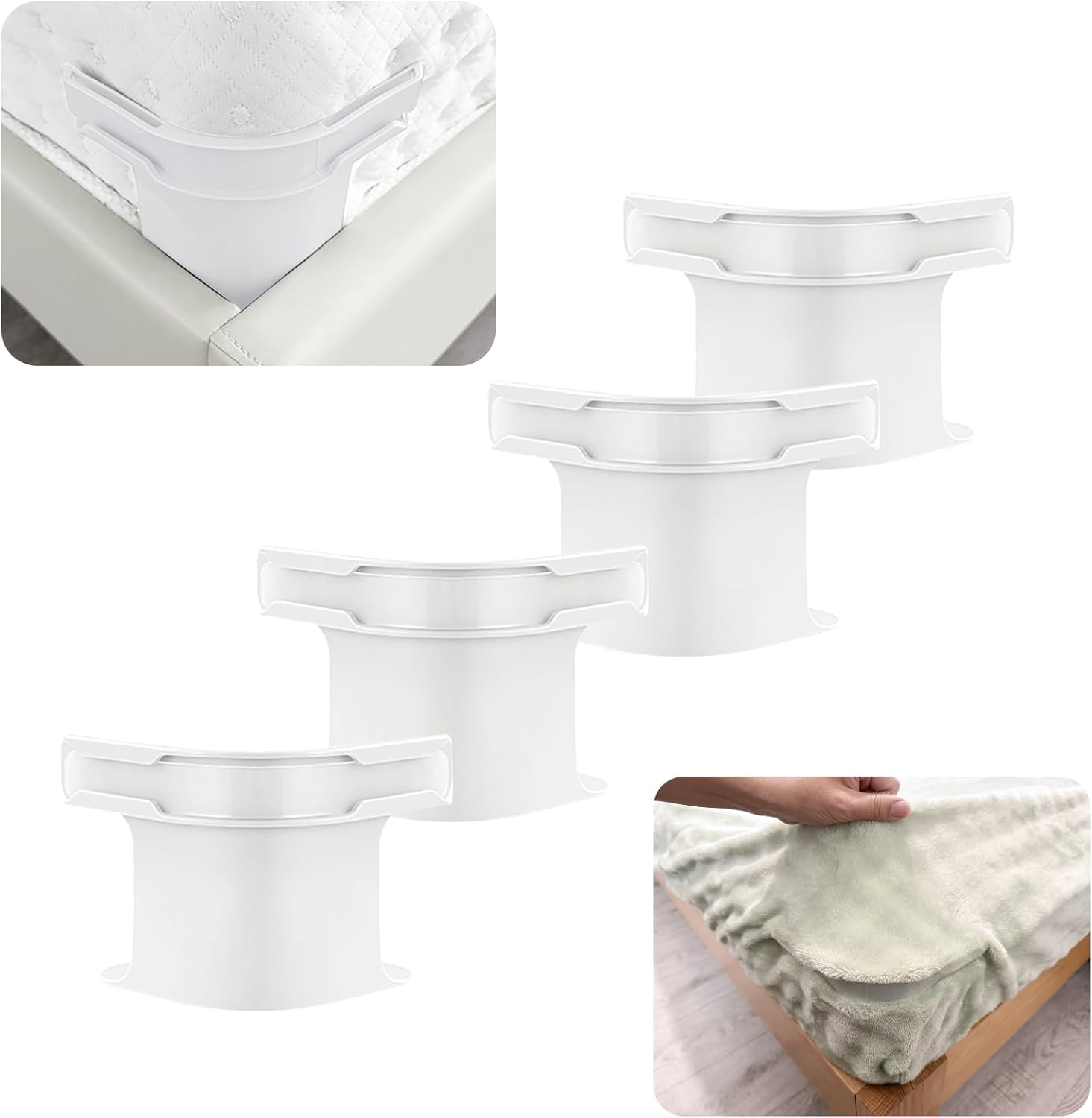 Heavy Duty Bed Sheet Holder Set of 4 for King Queen Mattresses