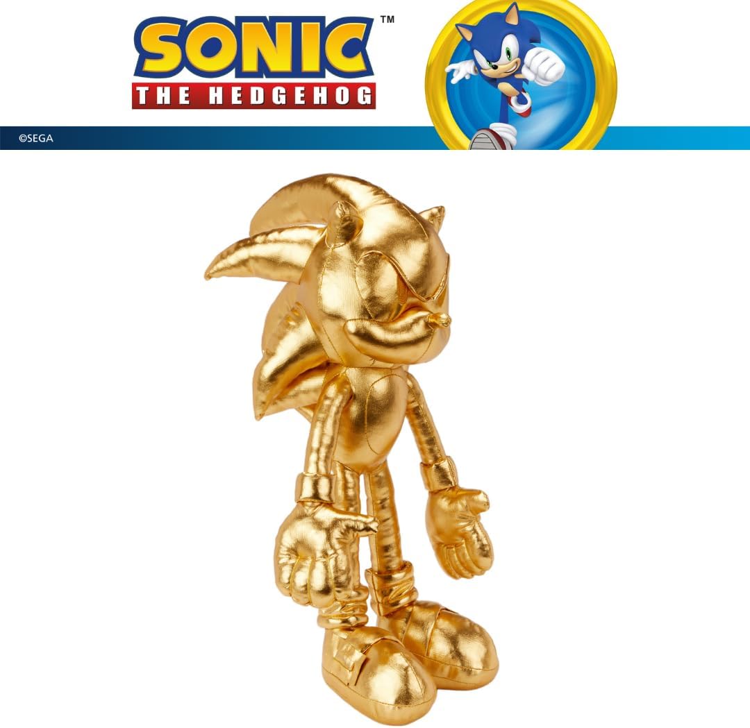 Franco Kids Bedding Plush Sonic The Hedgehog 24K Gold Cuddle Pillow