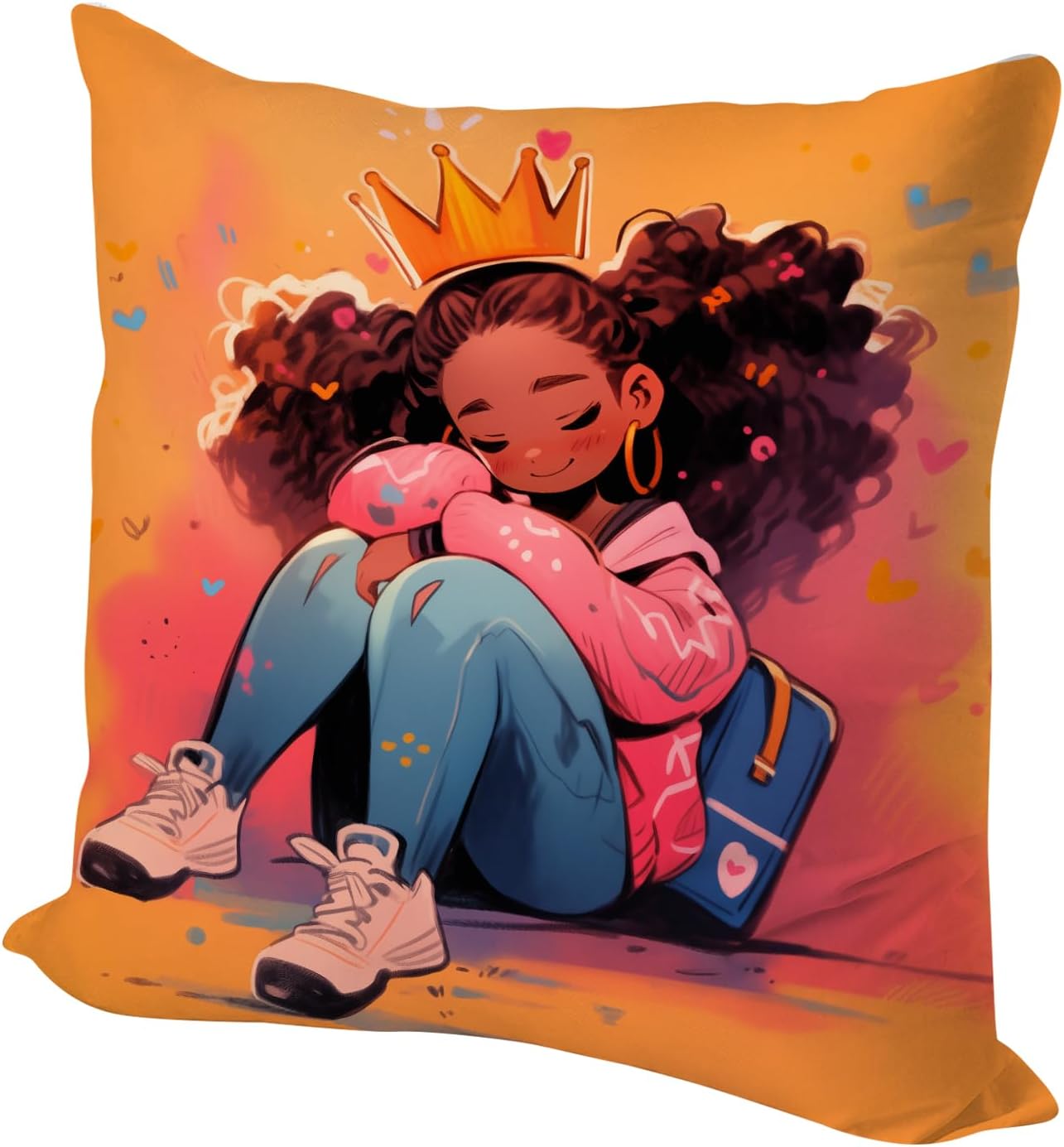 SARA NELL Black Princess Pillowcase 18x18 Inch