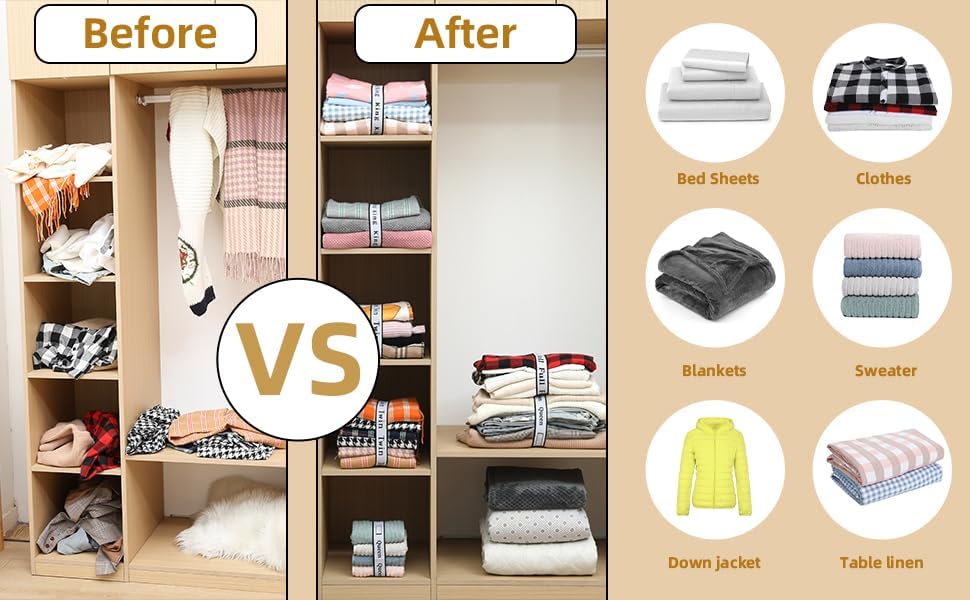 8Pcs Sheet Organizer Bands with Labels for Bedding Storage 1