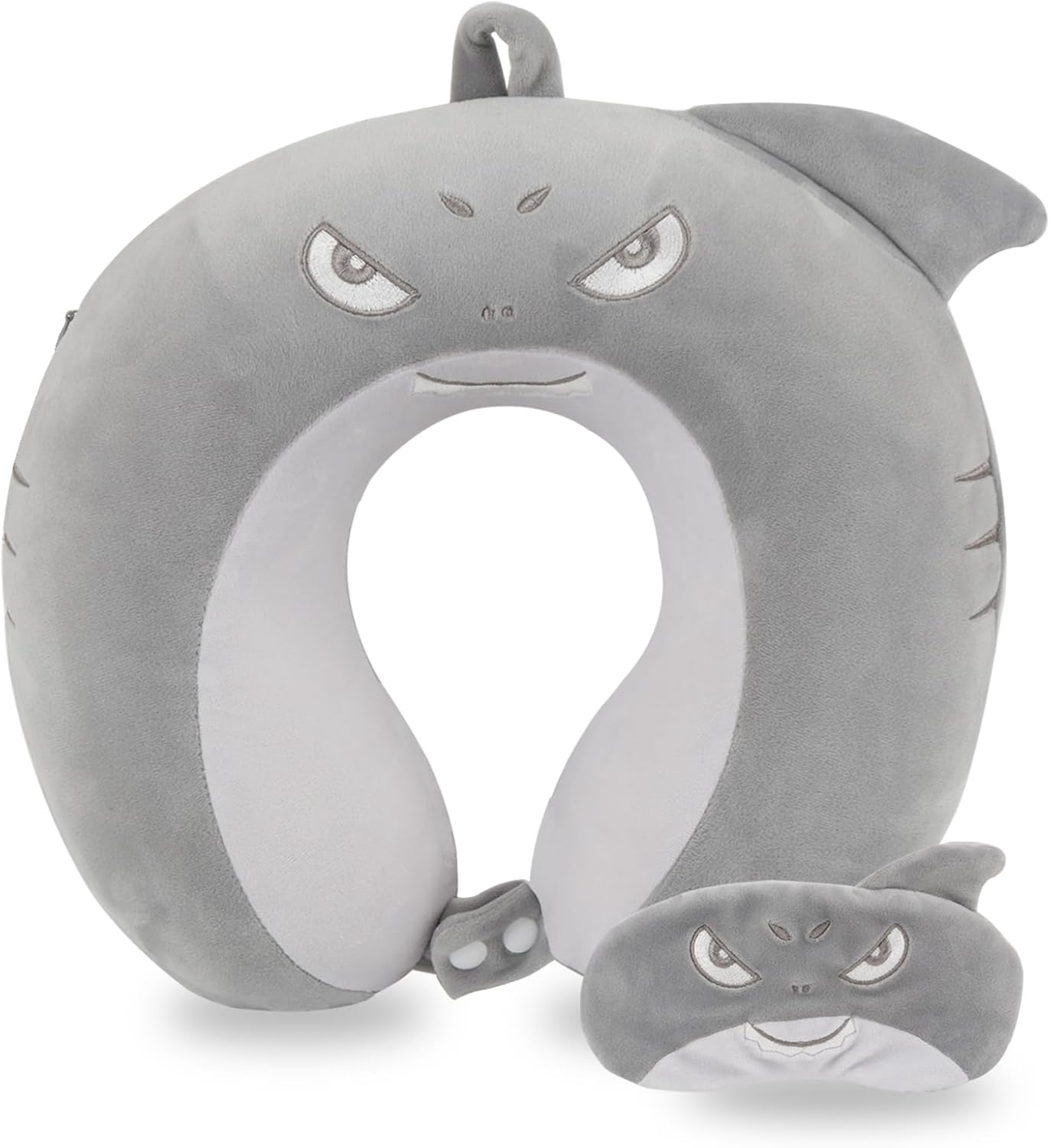 Shark Travel Pillow Kids with Eye Mask Memory Foam