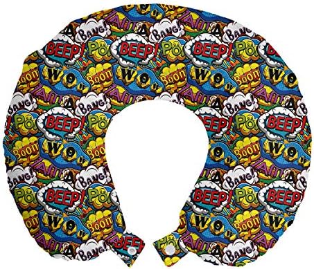 Lunarable Superhero Travel Pillow with Bold Print 1