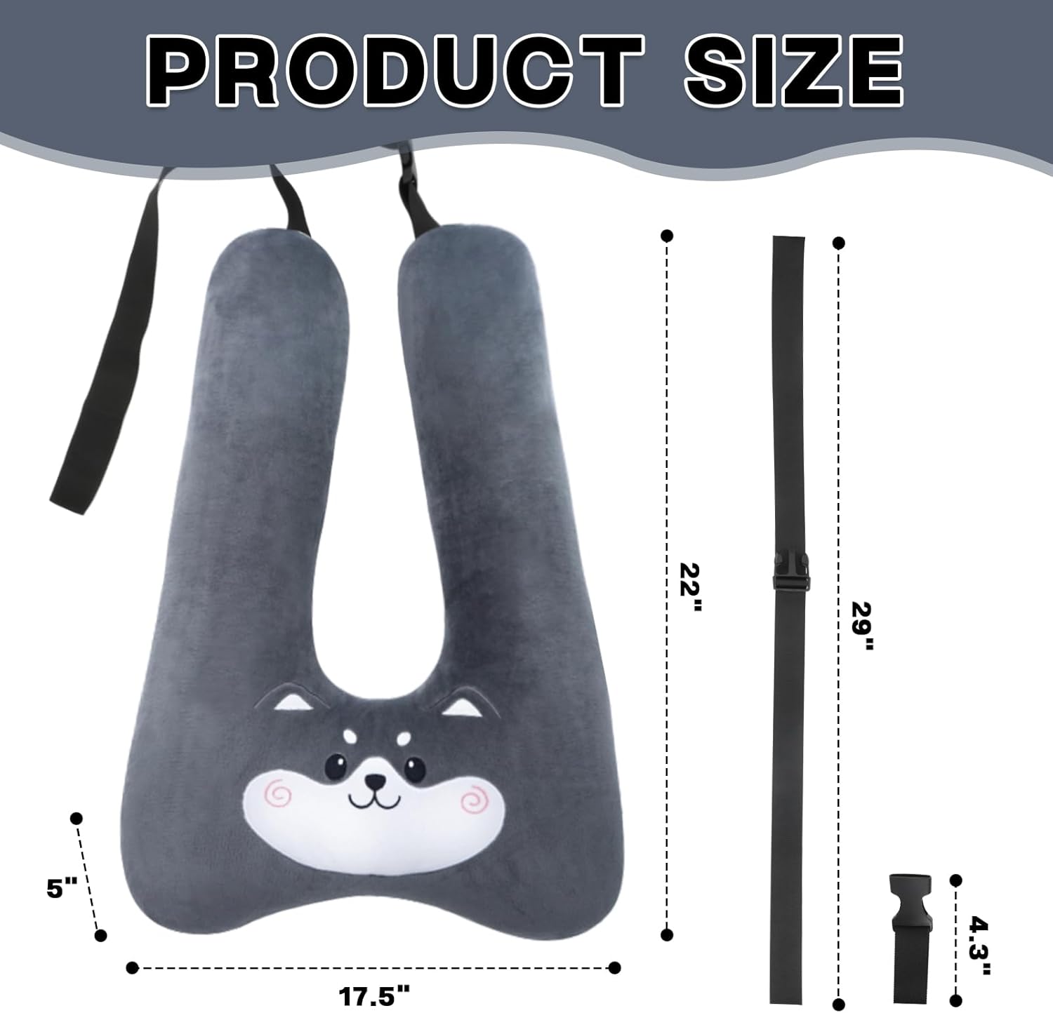 Longhuo Kids Travel Pillow U Shaped Car Seat Support