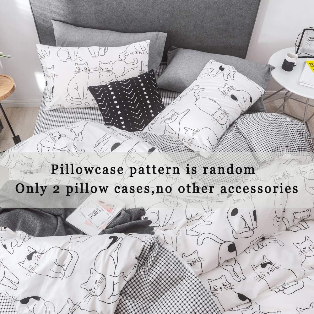 FenDie 20x26 Cotton Pillowcases Set of 2 Reversible Stars Design
