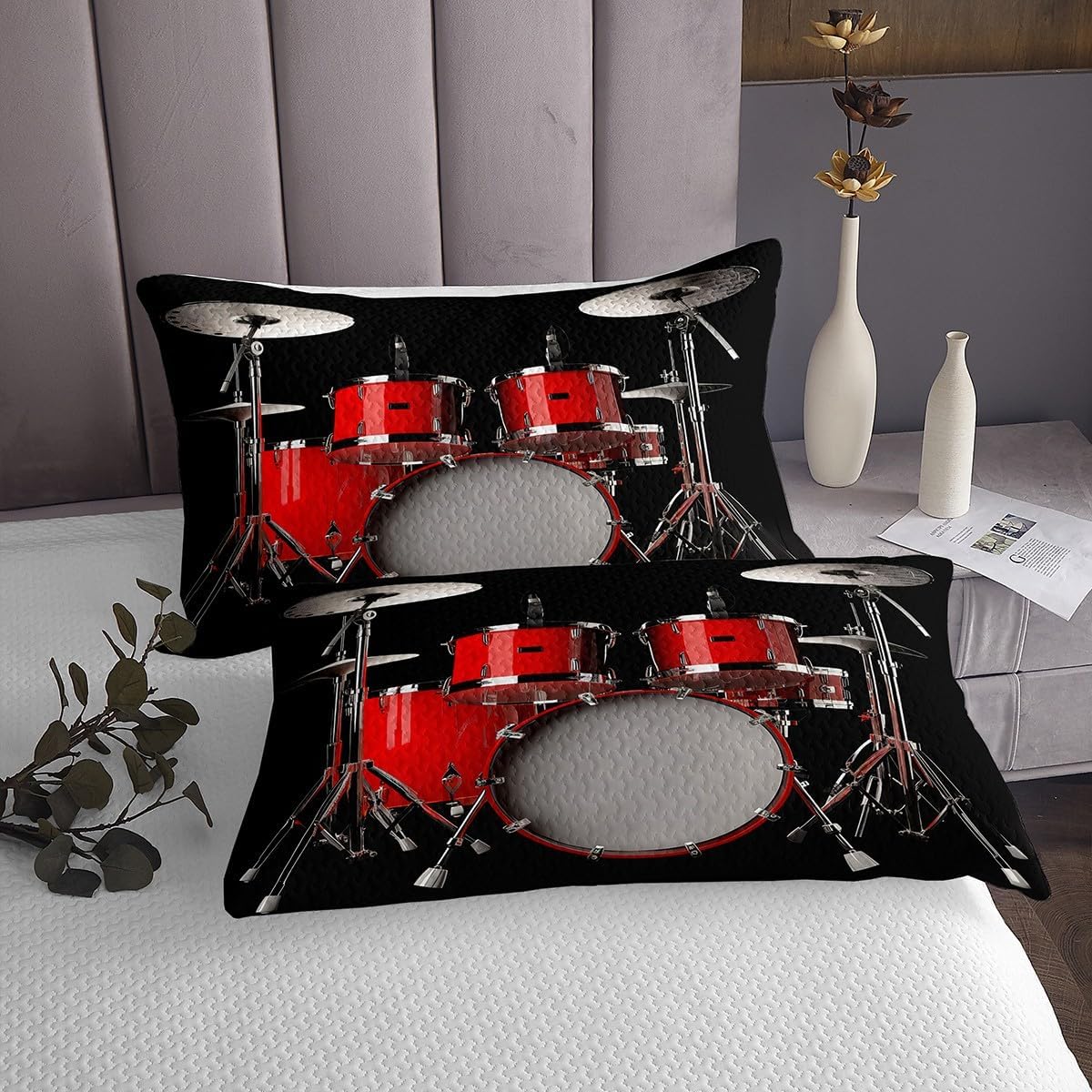 Erosebridal Musical Drum Kit Bedspread Set