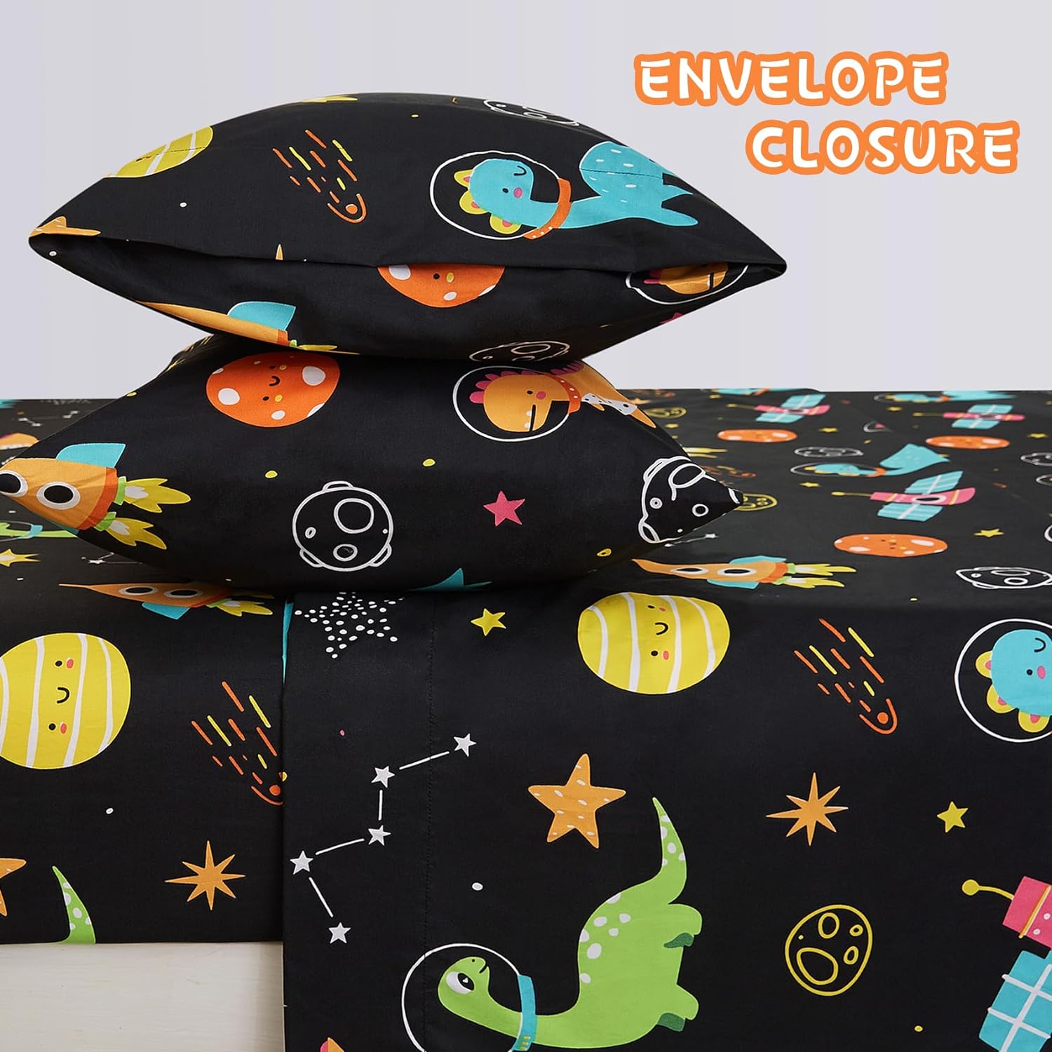 Yibeizi Dinosaur Space Twin Sheet Set for Boys 1
