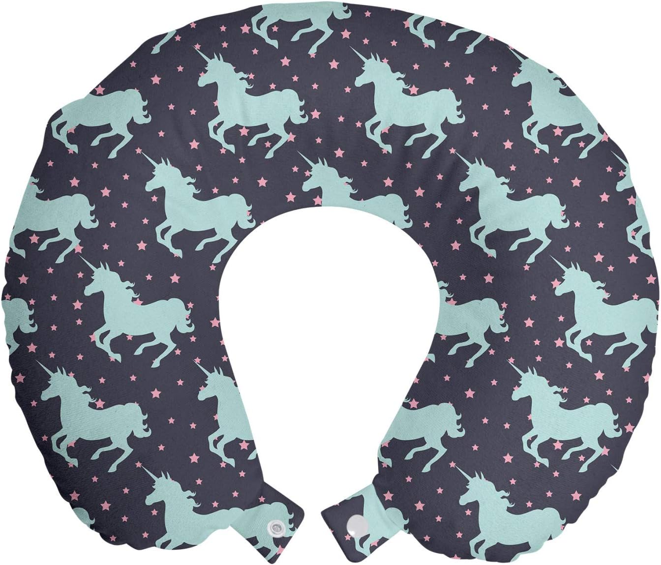 Ambesonne Unicorn Travel Pillow with Twinkle Stars Design