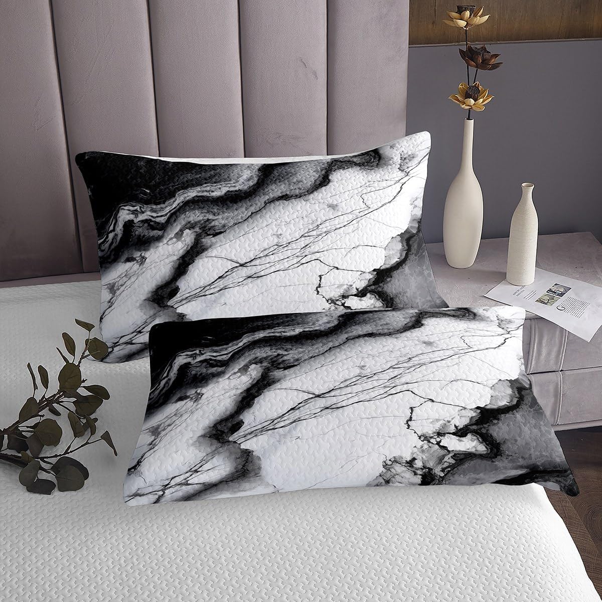 Manfei Marble Print Bedspread Twin Size 68x90
