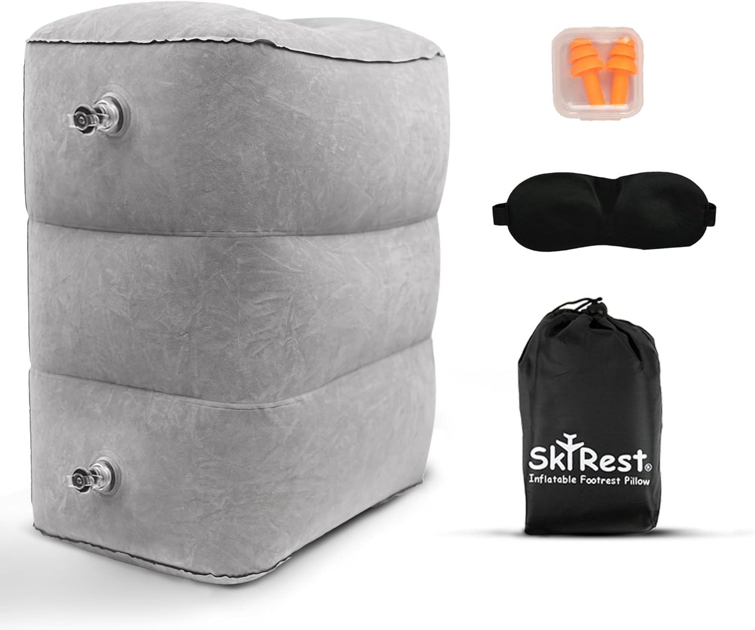 Skyrest Inflatable Foot Rest Pillow - Adjustable Leg Support for Travel