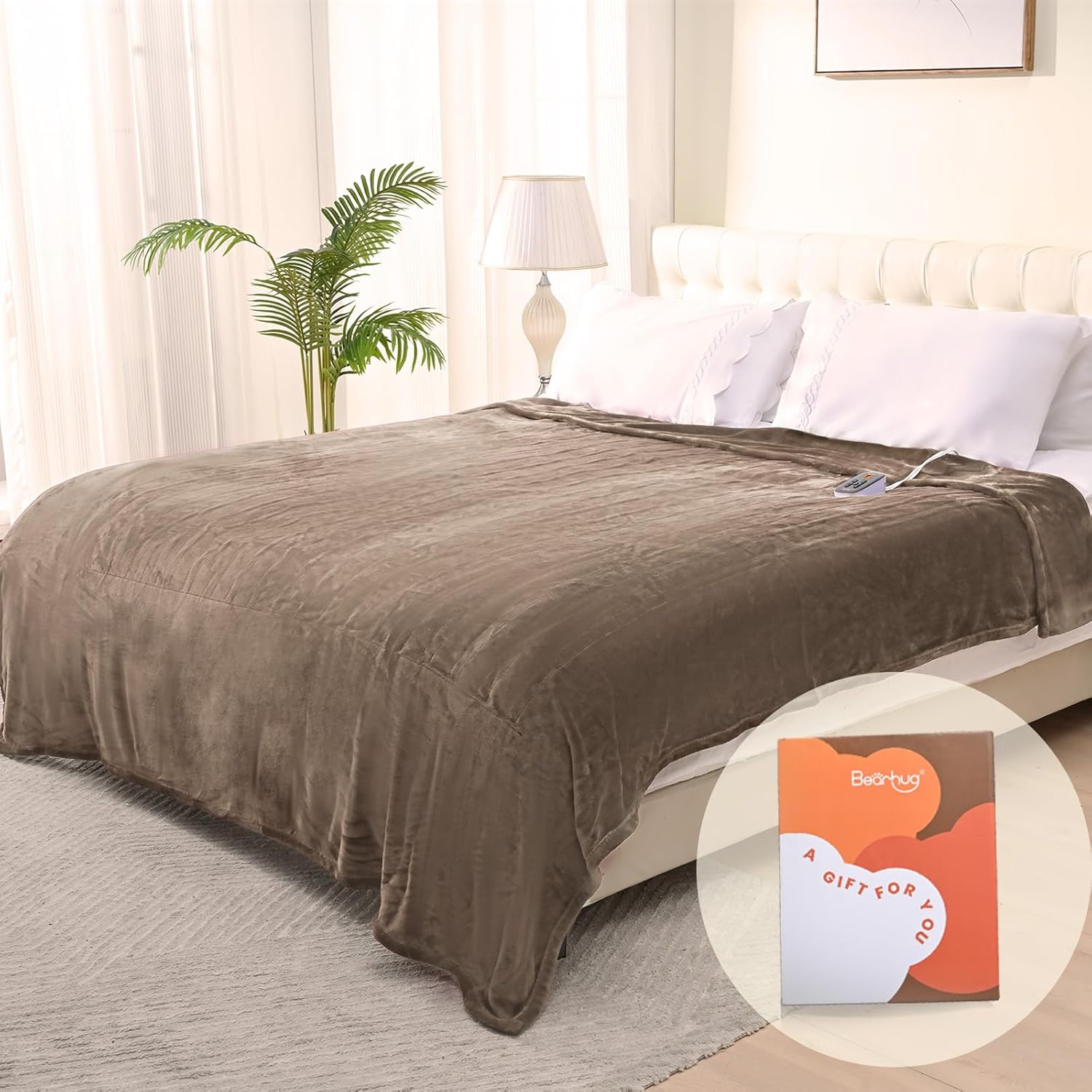 Bearhug Heated Blanket Twin Size 62x84 Double Sided Velvet