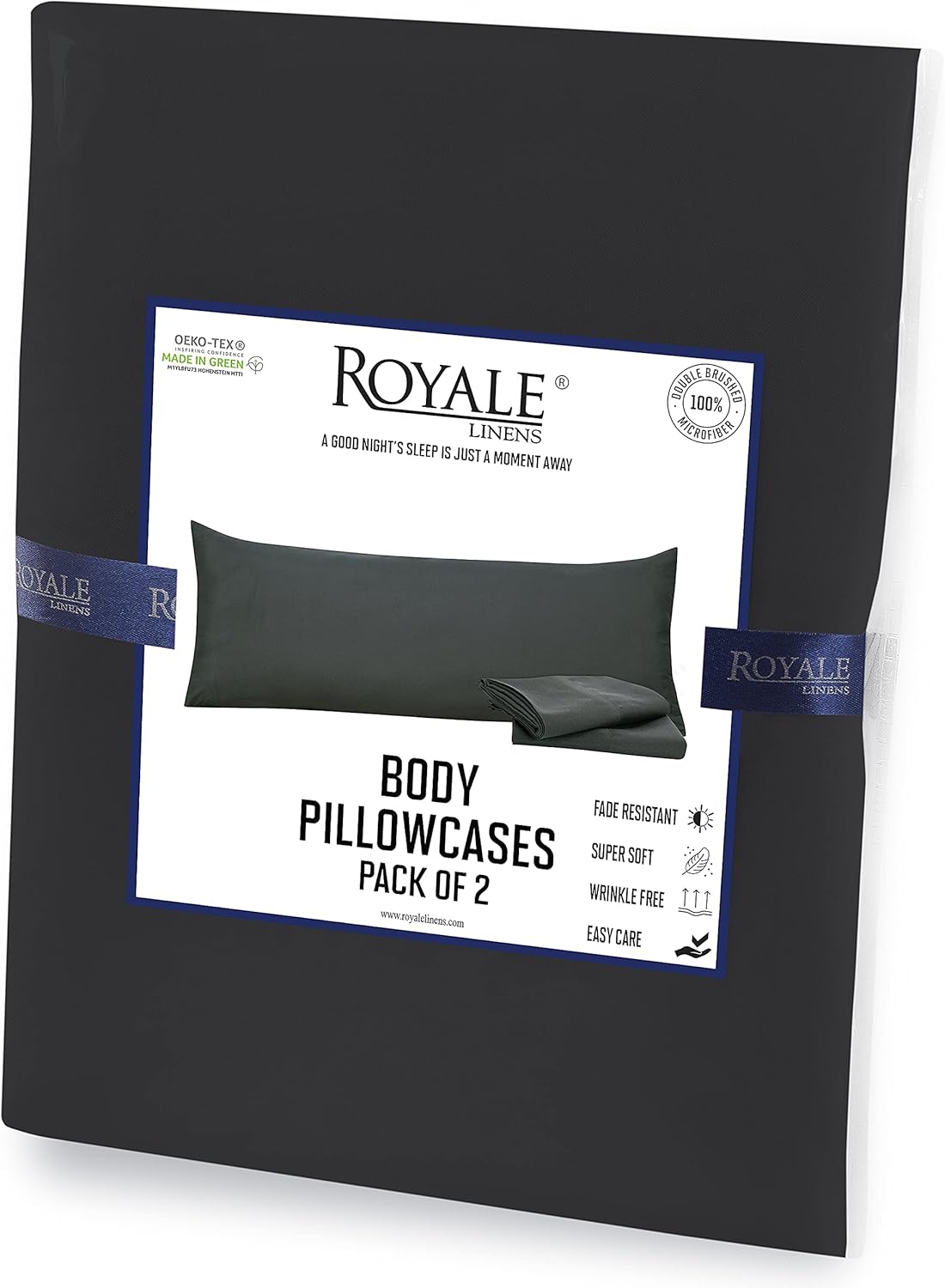 ROYALE LINENS Body Pillow Cover 2 Pack