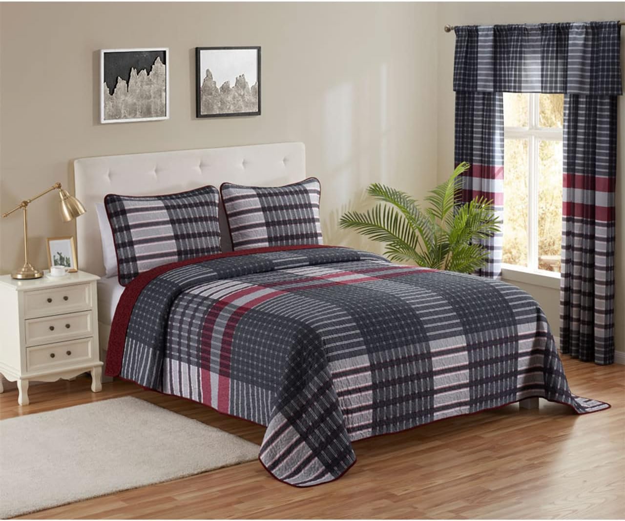 Legacy Decor 3 PCS Reversible Bedspread Coverlet
