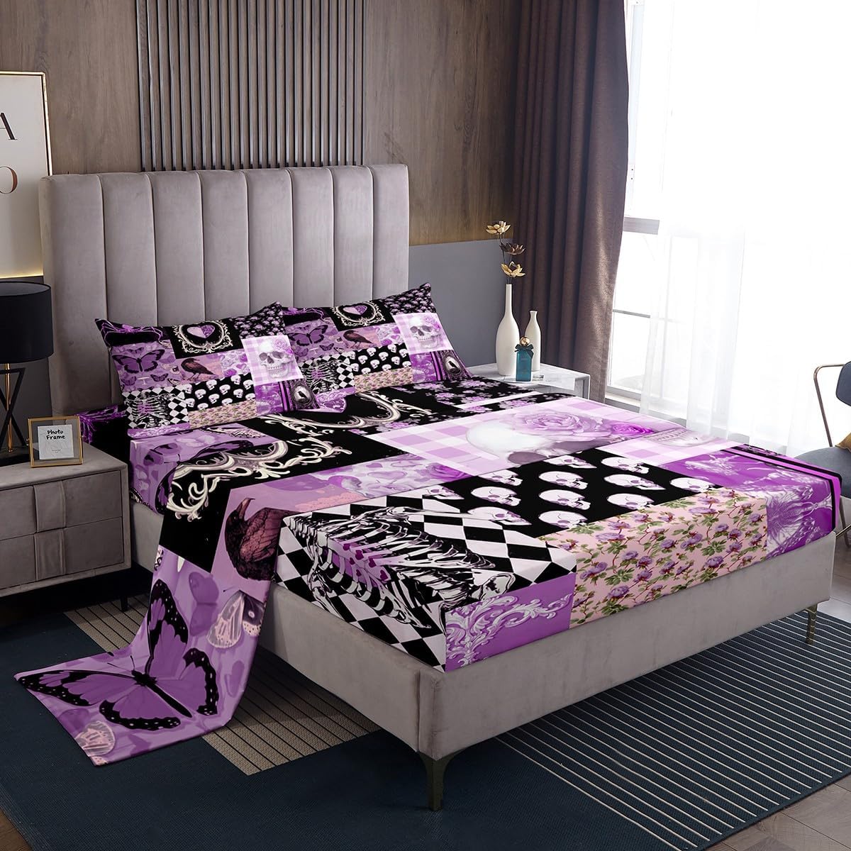 Boho Skeleton Bedding Set for Kids Room