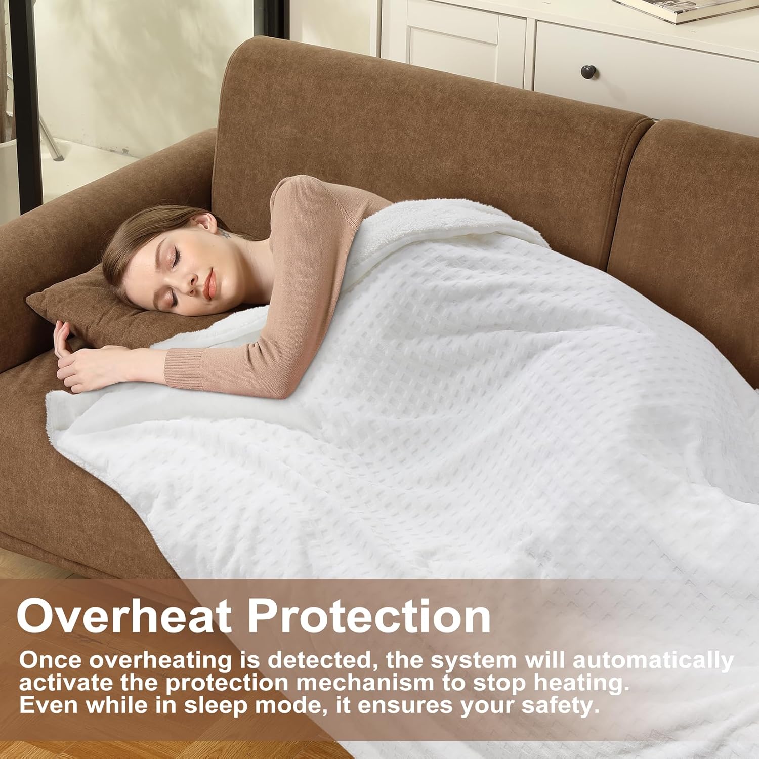 CAROMIO Queen Electric Blanket with Dual Control