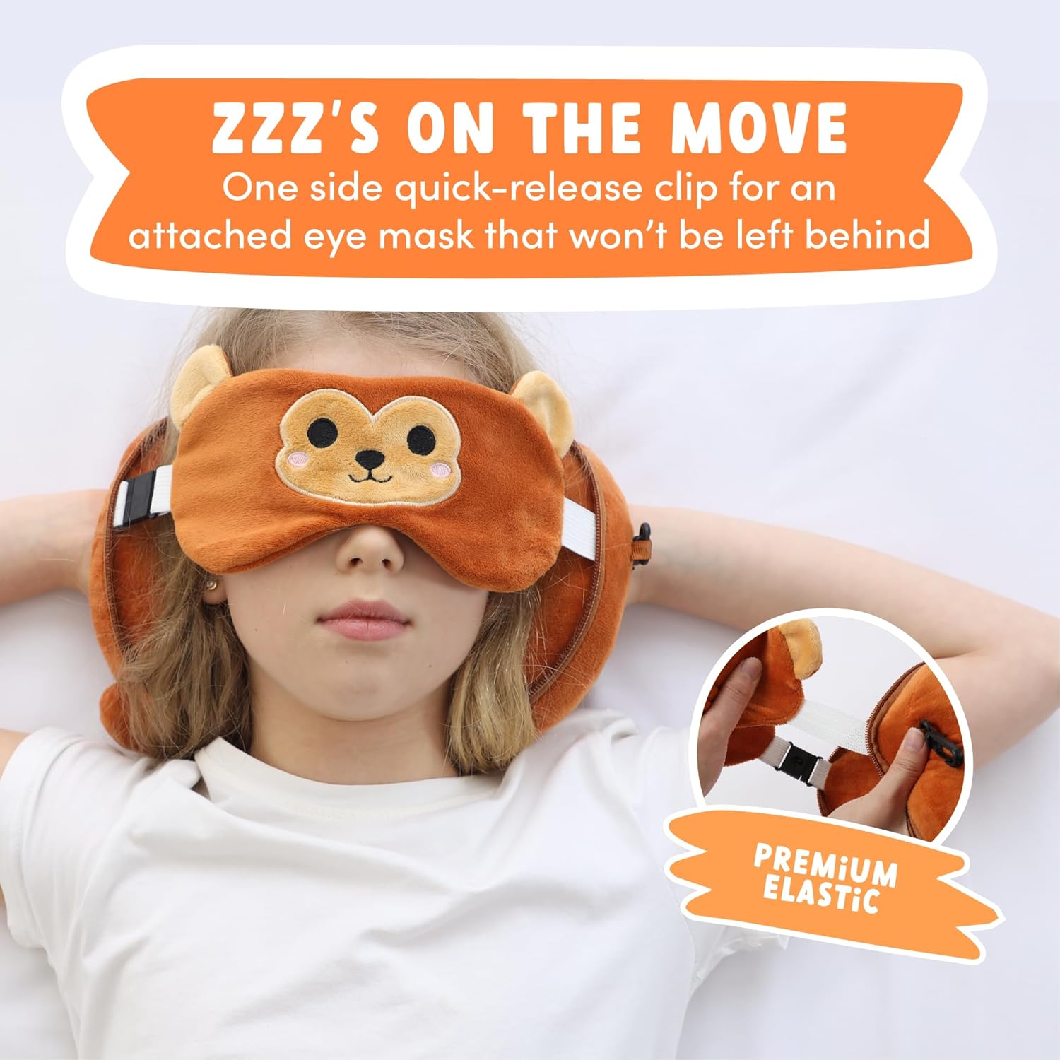 ecoZen Lifestyle Travel Pillow Set for Kids - Monkey Design