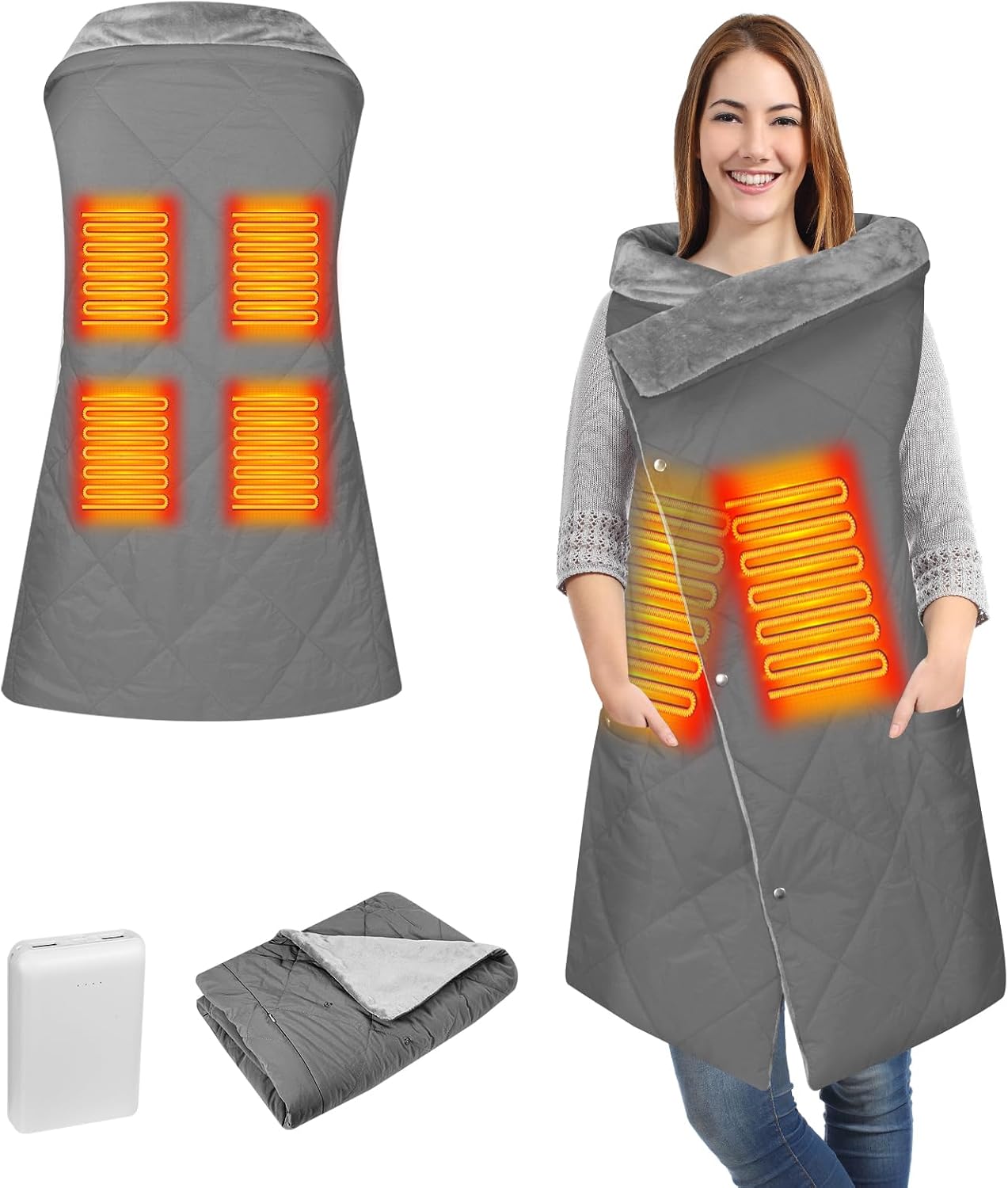 Diweez Cordless Heated Blanket with 3 Heat Levels