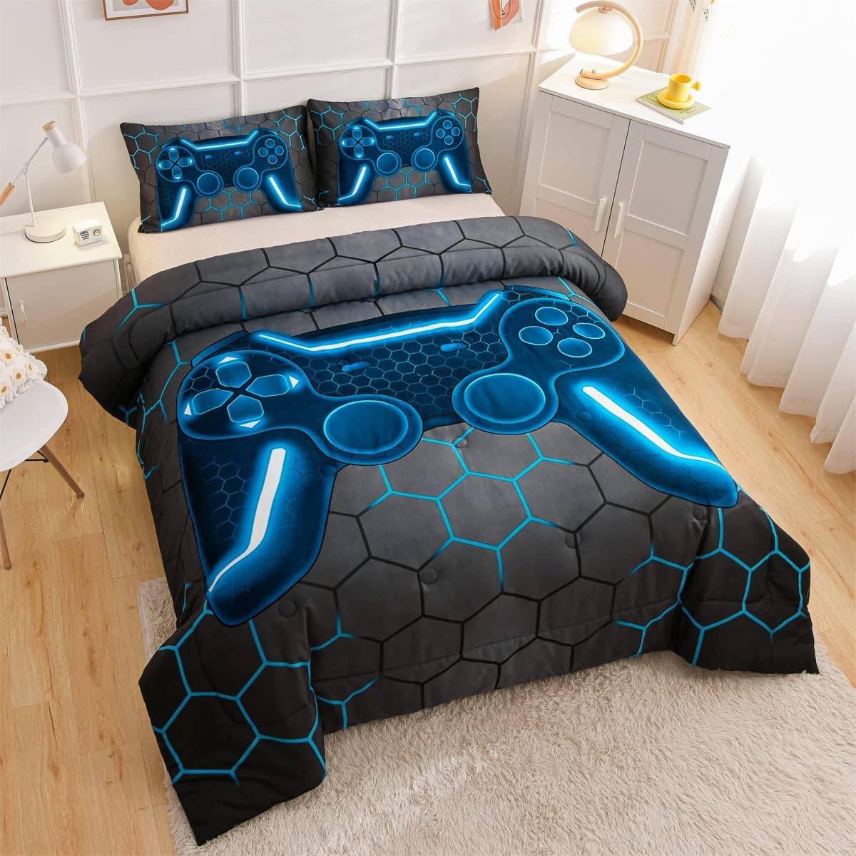 NTBED Game Console Comforter Set for Kids 3D Blue Twin