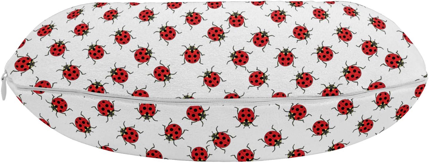 Ambesonne Ladybugs Travel Pillow with Zippered Cover