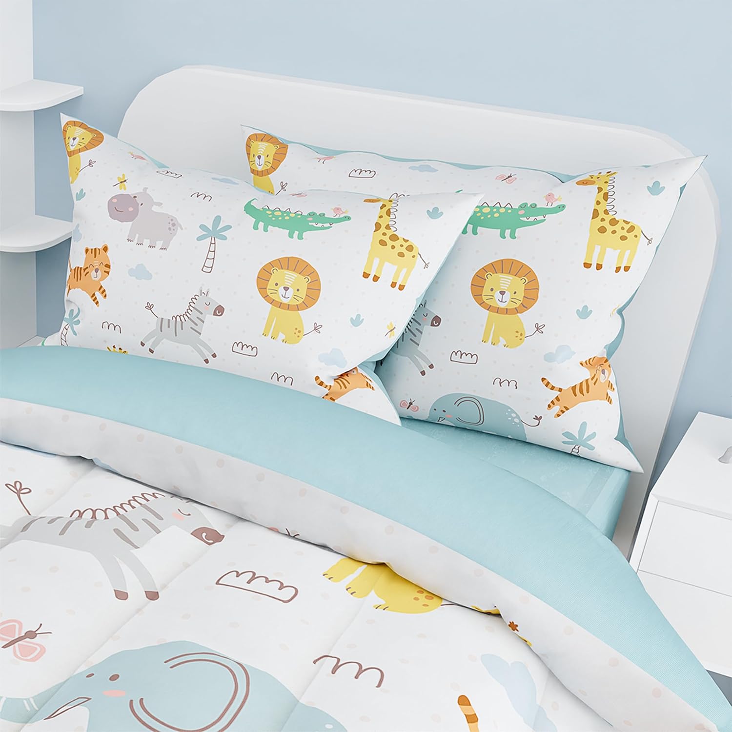 SANDJEST Animal Duvet Cover Set for Kids Full Size
