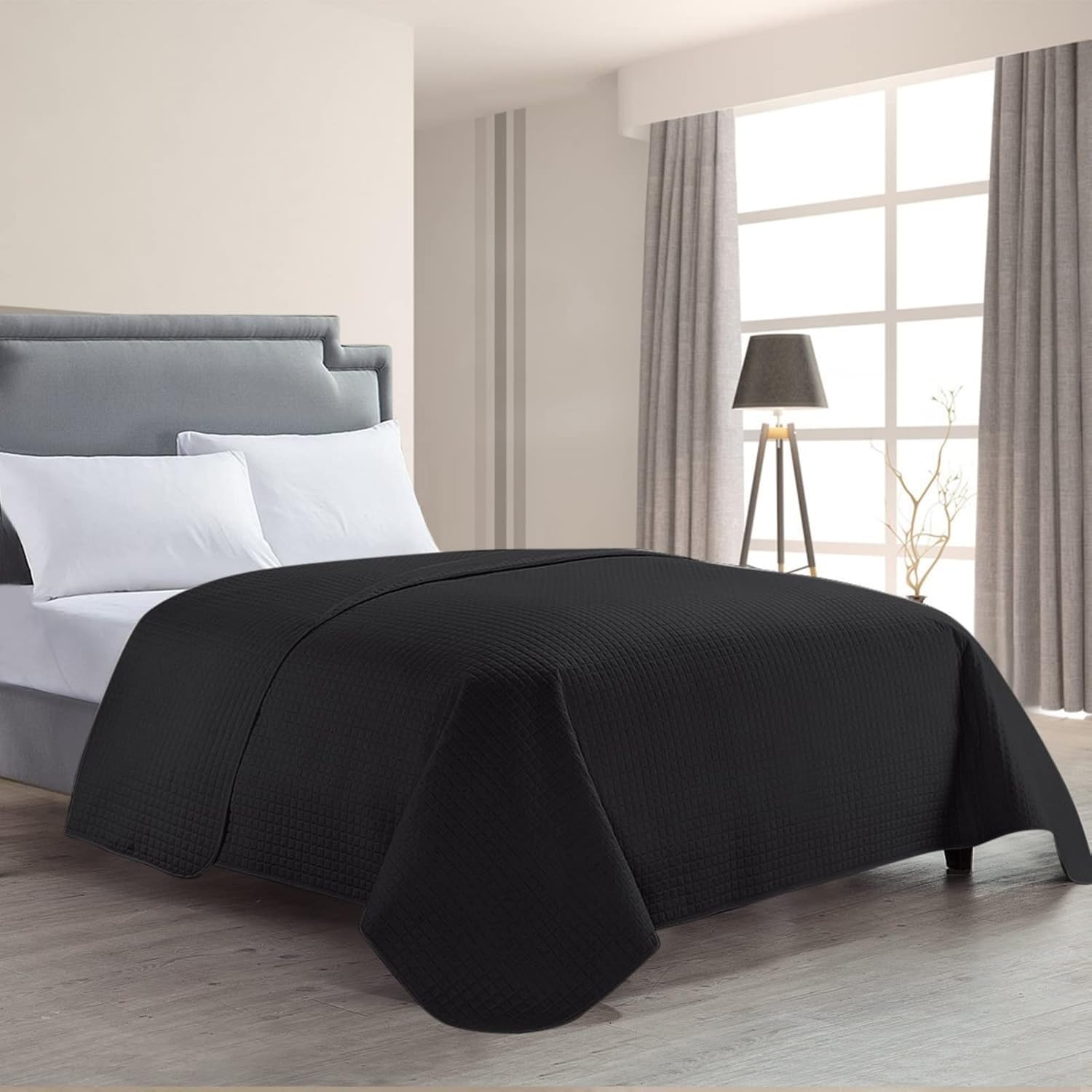 HollyHOME Luxury Checkered Bedspread King Size