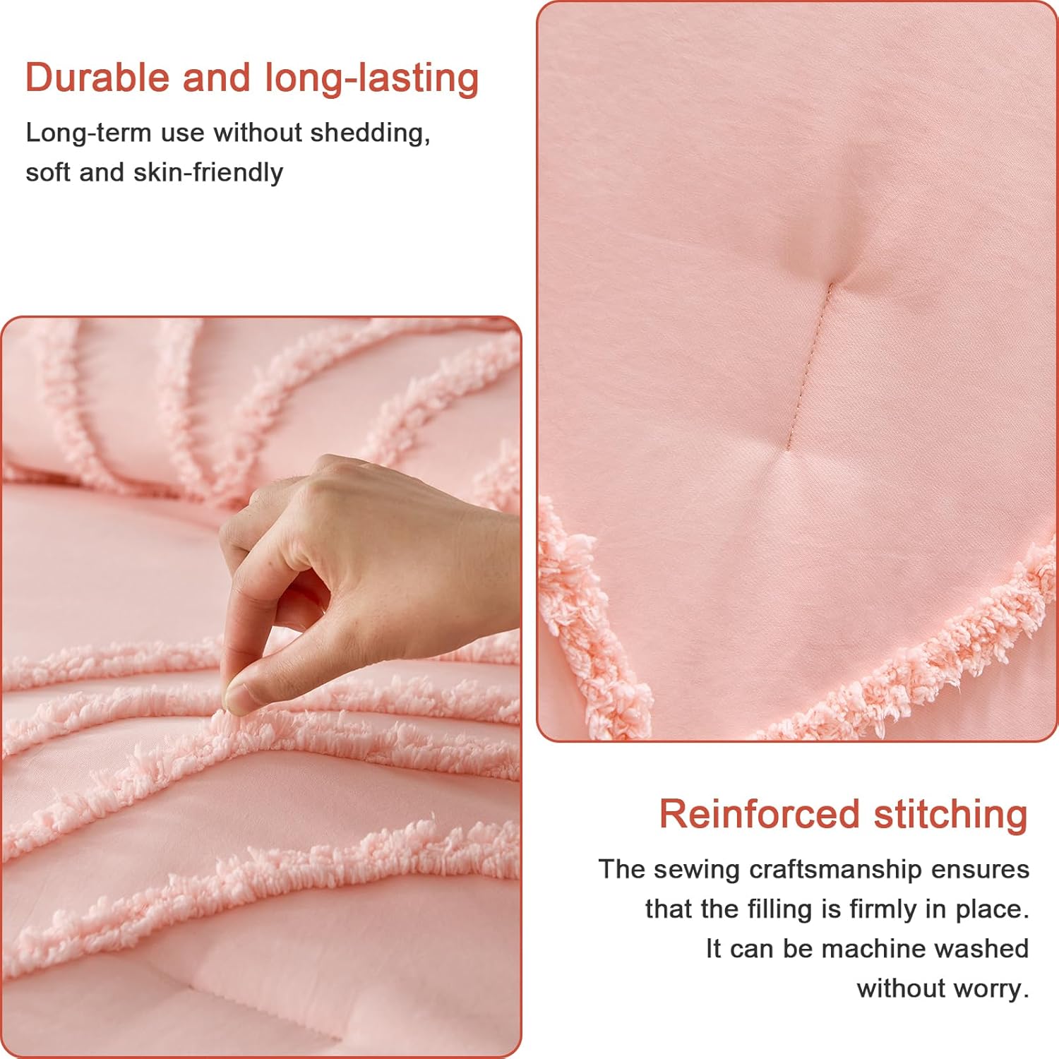 ENJOHOS Pink TwinTwin XL Comforter Set with Rainbow Design 1