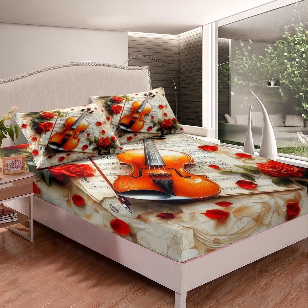 Manfei Violin Kids Sheet Twin Size Set